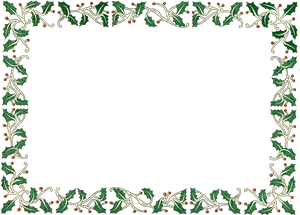 Elegant Holly Frame Design PNG Image