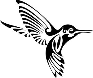 Elegant Hummingbird Silhouette PNG Image