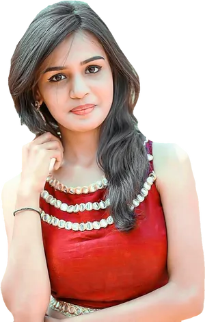 Elegant_ Indian_ Girl_with_ Traditional_ Necklace PNG Image