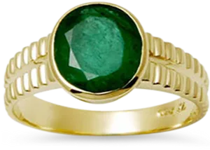 Elegant Jade Gold Ring PNG Image