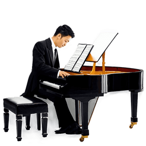 Elegant Jazz Pianist PNG 06122024 PNG with transparent background