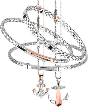 Elegant Jewelry Collection Display PNG Image