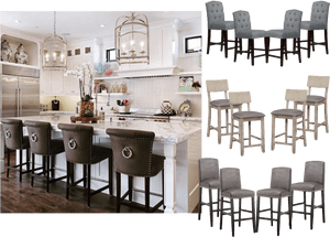 White Kitchen Islands With Barstools, HD Png Download PNG image with transparent background