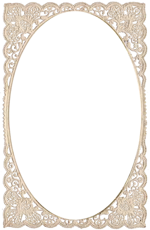 Elegant Lace Frame Design PNG Image