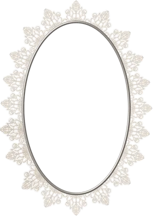 Elegant Lace Oval Frame PNG Image