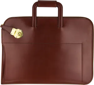 Elegant Leather Briefcase PNG Image