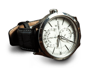 Elegant Leather Strap Watch PNG image with transparent background