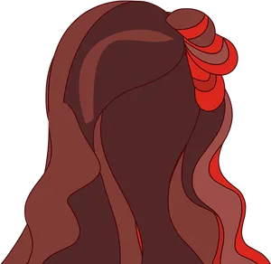 Elegant Long Hair Illustration PNG Image