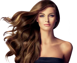 Elegant Long Hair Model PNG Image