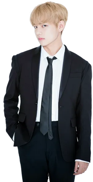 Elegant Manin Black Suit PNG Image