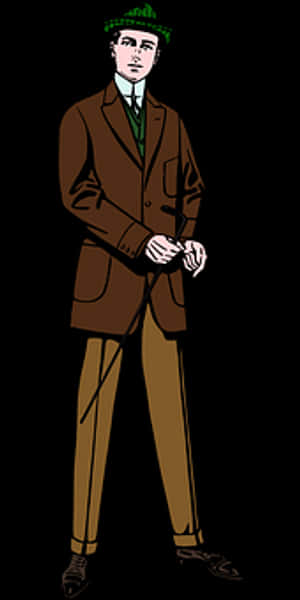 Elegant Manin Brown Suit PNG image with transparent background
