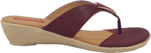 Elegant Maroon Wedge Sandal PNG Image