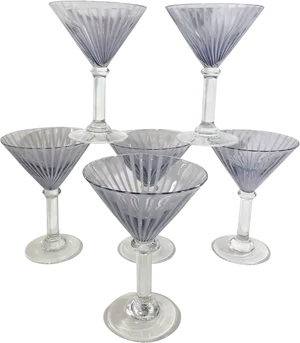 Elegant Martini Glasses Set PNG Image