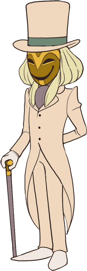 Elegant Masked Gentleman Illustration PNG image with transparent background