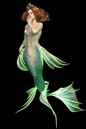 Elegant Mermaid Artwork PNG image with transparent background