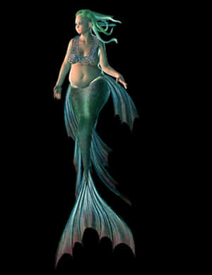 Elegant Mermaid Illustration PNG image with transparent background