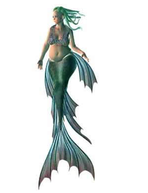 Elegant Mermaid Illustration PNG Image