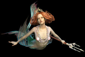 Elegant Mermaid Queen PNG image with transparent background