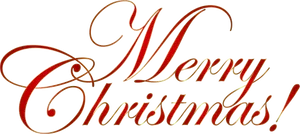 Elegant Merry Christmas Calligraphy PNG Image