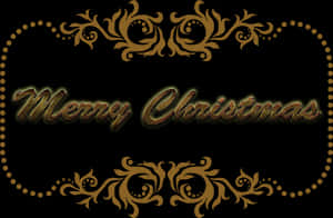 Elegant Merry Christmas Greeting PNG image with transparent background