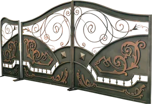 Elegant Metal Gate Design PNG Image