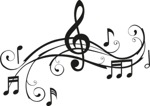 Elegant Musical Notes Design PNG Image