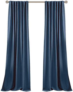 Elegant Navy Blue Curtains PNG image with transparent background