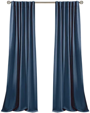 Elegant Navy Blue Curtains PNG Image