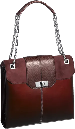 Elegant Ombre Leather Handbag PNG Image