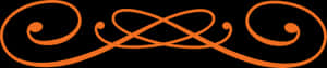 Elegant Orange Decorative Line PNG