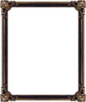 Elegant Ornate Wooden Frame PNG Image