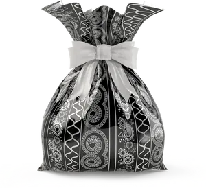 Elegant Paisley Pattern Gift Bag PNG Image