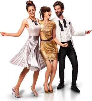 Elegant_ Party_ Attire_ Group PNG Image