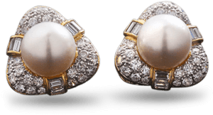 South Sea Pearl And Diamond Earrings, HD Png Download PNG with transparent background