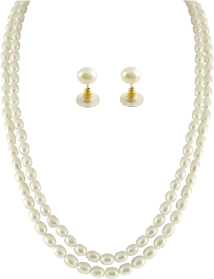 Elegant Pearl Jewelry Set PNG Image