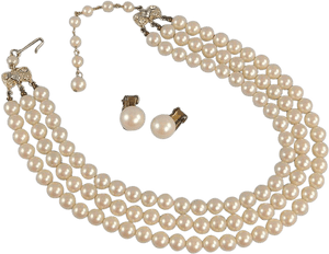 Transparent Pearls Clipart Png - Three Strand Faux Pearl Necklace, Png Download PNG image with transparent background