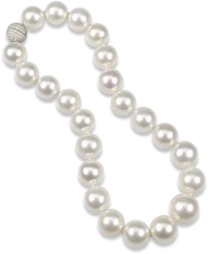 Elegant Pearl Necklace PNG Image