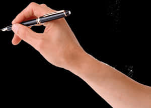 Black Hand Writing With Pen Png - Pen In Hand Png, Transparent Png PNG with transparent background