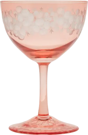 Elegant Pink Crystal Glass PNG Image