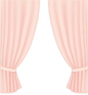 Elegant Pink Curtains Vector PNG with transparent background