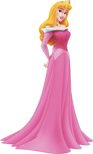 Elegant Pink Disney Princess PNG Image