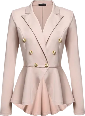 Elegant Pink Double Breasted Blazer PNG Image