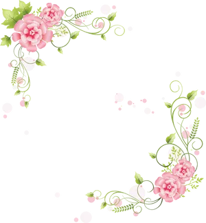 Elegant_ Pink_ Floral_ Corner_ Design.png PNG Image