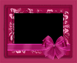 Elegant Pink Framewith Bow.jpg PNG image with transparent background