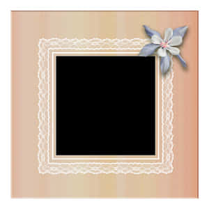 Elegant Pink Framewith Flower Accent PNG image with transparent background