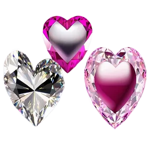 Elegant Pink Heart Diamond Drawing Png 06282024 PNG Image