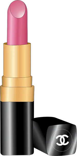 Elegant Pink Lipstick Illustration PNG Image