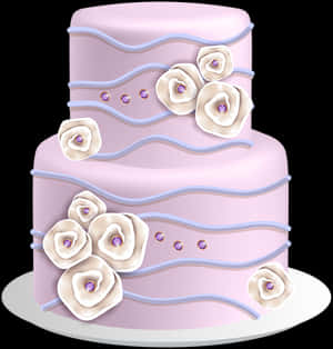 Elegant Pink Rose Cake PNG image with transparent background