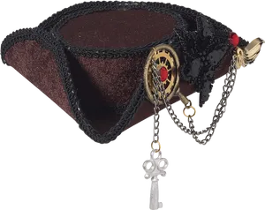 Elegant Pirate Hat Accessory PNG Image