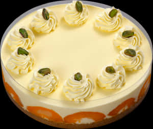 Elegant Pistachio Cream Cake PNG image with transparent background